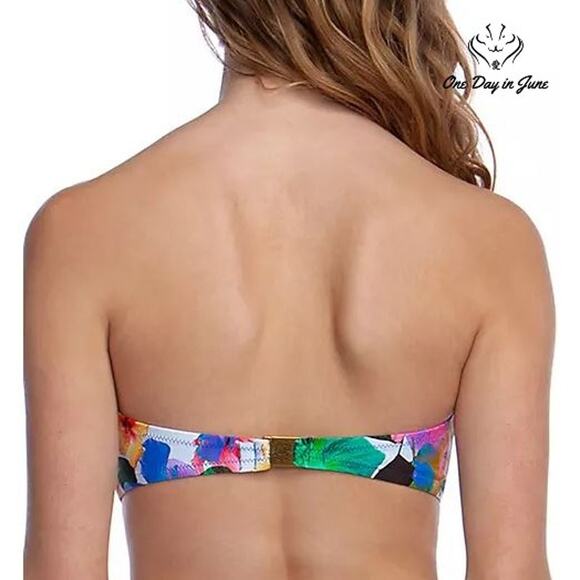 Nanette Lepore Technicolor Tropical Tease Bikini Top Swimsuit Size 8 - Picture 2 of 5